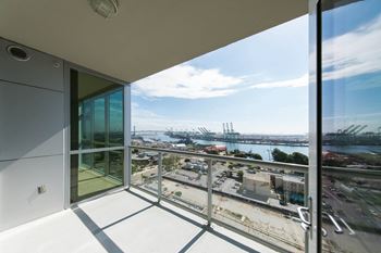 A view of the harbor from the balcony of a condo 